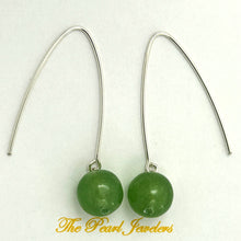 Load image into Gallery viewer, 9110863 SILVER 925 V SHAPED WIRE AVENTURINE DANGLE HOOK EARRINGS