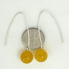 Load image into Gallery viewer, 9110864 SILVER 925 V SHAPED WIRE GOLDEN AGATE DANGLE HOOK EARRINGS