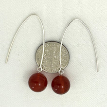 Load image into Gallery viewer, 9110865 SILVER 925 V SHAPED WIRE GOLDEN AGATE DANGLE HOOK EARRINGS