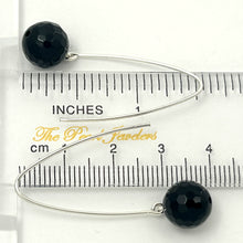 Load image into Gallery viewer, 9110871 SILVER 925 V SHAPED WIRE FACETED BLACK ONYX DANGLE HOOK EARRINGS