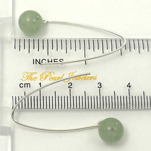 9110893 SILVER 925 V SHAPED WIRE AVENTURINE DANGLE HOOK EARRINGS