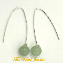 Load image into Gallery viewer, 9110893 SILVER 925 V SHAPED WIRE AVENTURINE DANGLE HOOK EARRINGS