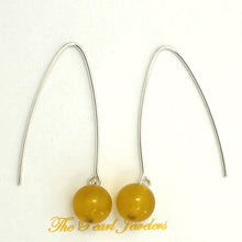 Load image into Gallery viewer, 9110894 SILVER 925 V SHAPED WIRE GOLDEN AGATE DANGLE HOOK EARRINGS