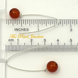 9110895 SILVER 925 V SHAPED WIRE CARNELIAN DANGLE HOOK EARRINGS