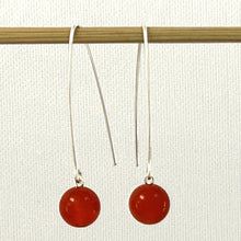 Load image into Gallery viewer, 9110895 SILVER 925 V SHAPED WIRE CARNELIAN DANGLE HOOK EARRINGS