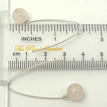 Load image into Gallery viewer, 9110896 SILVER 925 V SHAPED WIRE ROSE QUARTZ DANGLE HOOK EARRINGS