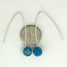 Load image into Gallery viewer, 9110898 SILVER 925 V SHAPED WIRE AGATE DANGLE HOOK EARRINGS