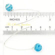 Load image into Gallery viewer, Solid Sterling Silver 925 V-Shaped Wire Agate Earrings (Turquoise Color)