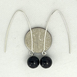 9110899 SILVER 925 V SHAPED WIRE GARNET DANGLE HOOK EARRINGS