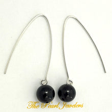 Load image into Gallery viewer, 9110899 SILVER 925 V SHAPED WIRE GARNET DANGLE HOOK EARRINGS