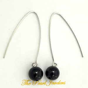 9110899 SILVER 925 V SHAPED WIRE GARNET DANGLE HOOK EARRINGS