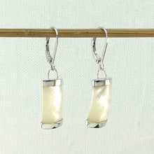 Load image into Gallery viewer, Solid Sterling Silver 925 Curved Mother of Pearl Leverback Earrings