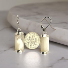 Load image into Gallery viewer, Solid Sterling Silver 925 Curved Mother of Pearl Leverback Earrings