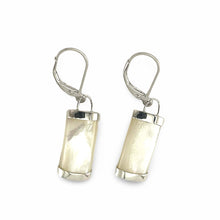 Load image into Gallery viewer, Solid Sterling Silver 925 Curved Mother of Pearl Leverback Earrings