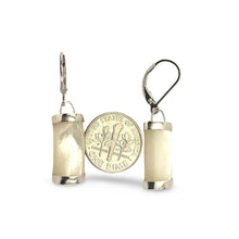 Load image into Gallery viewer, Solid Sterling Silver 925 Curved Mother of Pearl Leverback Earrings