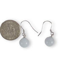 Load image into Gallery viewer, Solid Sterling Silver 925 Good Fortune Celadon Jade Hook Earrings
