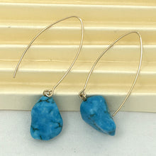 Load image into Gallery viewer, 9111830C BAROQUE TURQUOISE 14K GOLD FILLED V SHAPED WIRE DANGLE HOOK EARRINGS