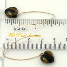 Load image into Gallery viewer, 9111850 TIGER-EYE 14K GOLD FILLED V SHAPED WIRE DANGLE HOOK EARRINGS