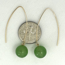 Load image into Gallery viewer, 9111863  AVENTURINE 14K GOLD FILLED V SHAPED WIRE DANGLE HOOK EARRINGS