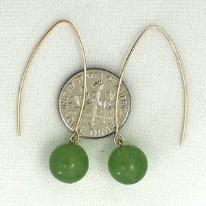 9111863  AVENTURINE 14K GOLD FILLED V SHAPED WIRE DANGLE HOOK EARRINGS