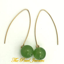 Load image into Gallery viewer, 9111863  AVENTURINE 14K GOLD FILLED V SHAPED WIRE DANGLE HOOK EARRINGS