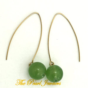 9111863  AVENTURINE 14K GOLD FILLED V SHAPED WIRE DANGLE HOOK EARRINGS