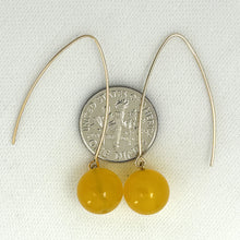 Load image into Gallery viewer, 9111864  GOLDEN AGATE 14K GOLD FILLED V SHAPED WIRE DANGLE HOOK EARRINGS