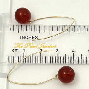 9111865  CARNELIAN 14K GOLD FILLED V SHAPED WIRE DANGLE HOOK EARRINGS