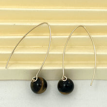 Load image into Gallery viewer, 9111892  TIGER-EYE 14K GOLD FILLED V SHAPED WIRE DANGLE HOOK