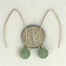 Load image into Gallery viewer, 9111893  AVENTURINE 14K GOLD FILLED V SHAPED WIRE DANGLE HOOK EARRINGS