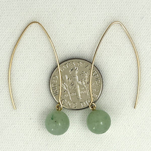 9111893  AVENTURINE 14K GOLD FILLED V SHAPED WIRE DANGLE HOOK EARRINGS