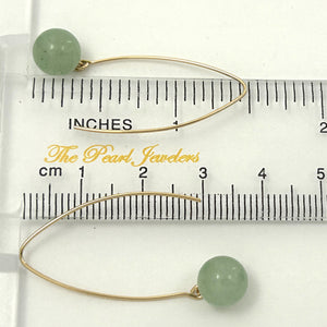 9111893  AVENTURINE 14K GOLD FILLED V SHAPED WIRE DANGLE HOOK EARRINGS