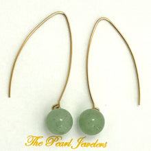 Load image into Gallery viewer, 9111893  AVENTURINE 14K GOLD FILLED V SHAPED WIRE DANGLE HOOK EARRINGS