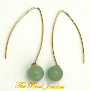 9111893  AVENTURINE 14K GOLD FILLED V SHAPED WIRE DANGLE HOOK EARRINGS