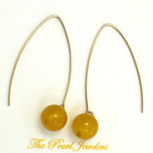 Load image into Gallery viewer, 9111894  GOLDEN AGATE 14K GOLD FILLED V SHAPED WIRE DANGLE HOOK EARRINGS