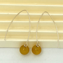 Load image into Gallery viewer, 9111894  GOLDEN AGATE 14K GOLD FILLED V SHAPED WIRE DANGLE HOOK EARRINGS