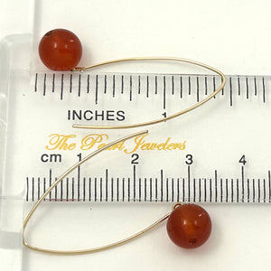 9111895  CARNELIAN 14K GOLD FILLED V SHAPED WIRE DANGLE HOOK EARRINGS