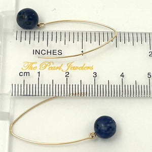 9111897  SODALITE 14K GOLD FILLED V SHAPED WIRE DANGLE HOOK EARRINGS