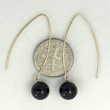 Load image into Gallery viewer, 9111899  GARNET 14K GOLD FILLED V SHAPED WIRE DANGLE HOOK EARRINGS