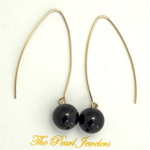 9111899  GARNET 14K GOLD FILLED V SHAPED WIRE DANGLE HOOK EARRINGS