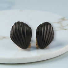 Load image into Gallery viewer, 14K Yellow Gold-Filled Black Onyx Clip-On Earrings (Non-Pierced)