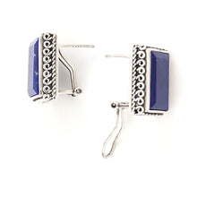 Load image into Gallery viewer, Solid Sterling Silver 925 Lapis Lazuli Omega Clip Earrings