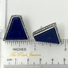 Load image into Gallery viewer, 9120016-Solid-Sterling-Silver-.925-Natural-Blue-Lapis-Lazuli-Omega-Clip-Earrings