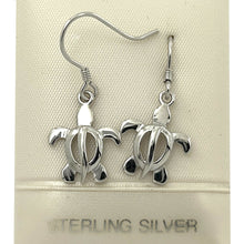 Load image into Gallery viewer, 9130010-Hawaiian-Honu-Sea-Turtle-Solid-Sterling-Silver-925-Dangle-Earrings