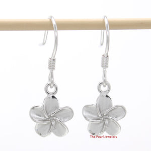 9130020-Hawaiian-Jewelry-Plumeria-Flowers-Crafted-Silver-925-Hook-Earrings