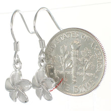 Load image into Gallery viewer, 9130020-Hawaiian-Jewelry-Plumeria-Flowers-Crafted-Silver-925-Hook-Earrings