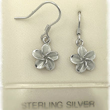 Load image into Gallery viewer, 9130020-Hawaiian-Jewelry-Plumeria-Flowers-Crafted-Silver-925-Hook-Earrings