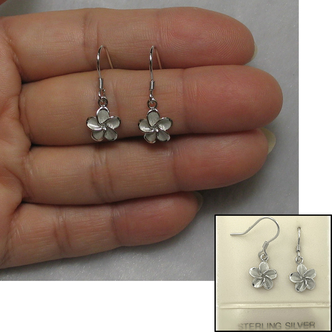 9130020-Hawaiian-Jewelry-Plumeria-Flowers-Crafted-Silver-925-Hook-Earrings