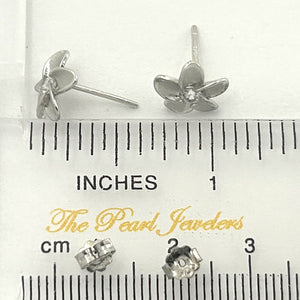 9130040-Silver-925-Hawaiian-Plumeria-Flower-Cubic-Zirconia-Earrings