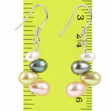Load image into Gallery viewer, Sterling Silver Multicolor Rice Pearl Earrings – Pink Accent